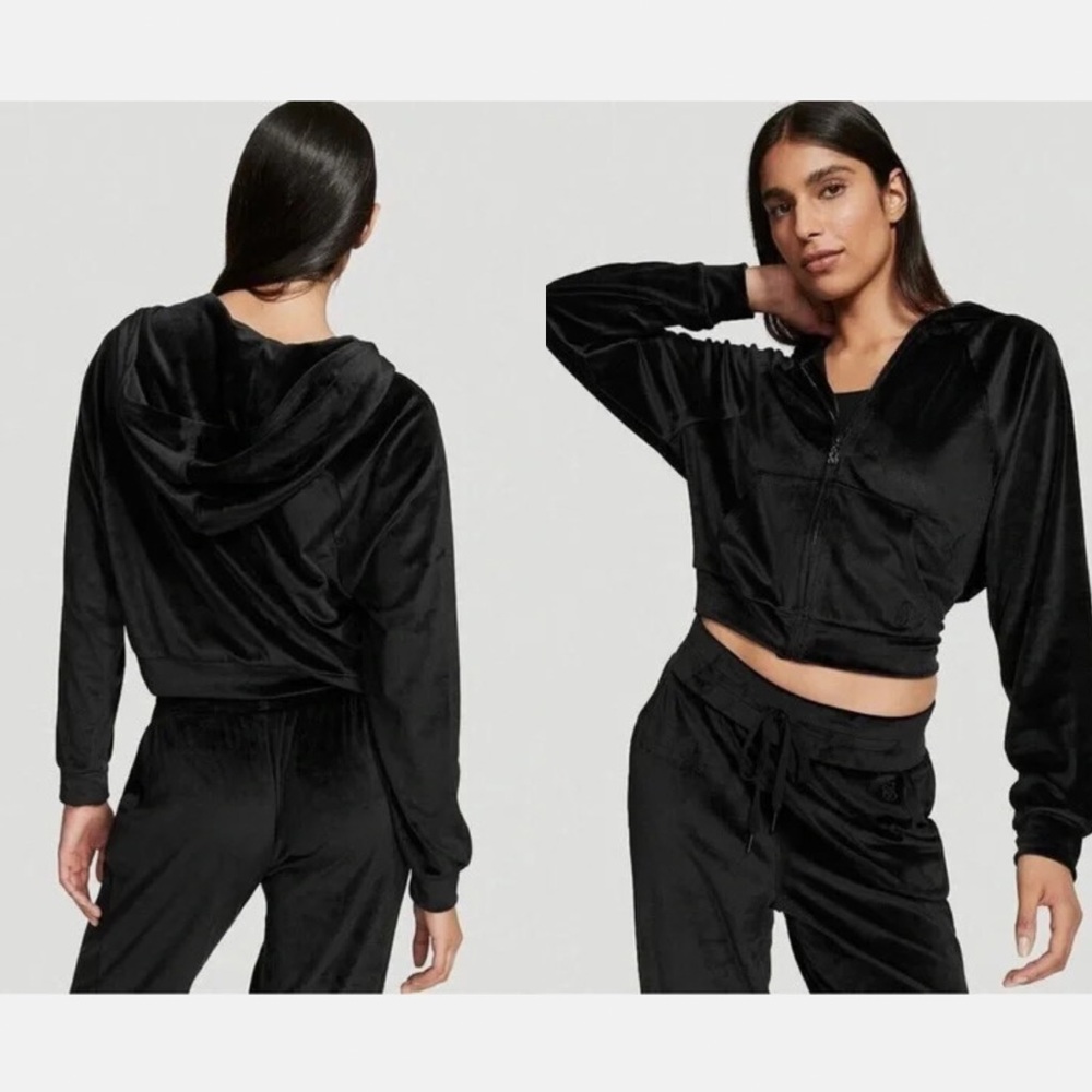 Victoria's Secret Black Velour Hoodie